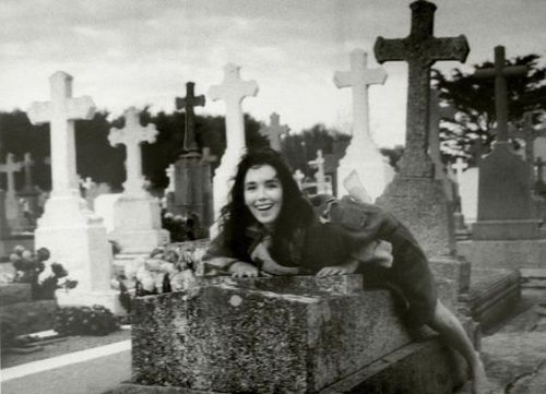 French Actress Isabelle Adjani At A Cemetery, Ph. Richard Avedon.