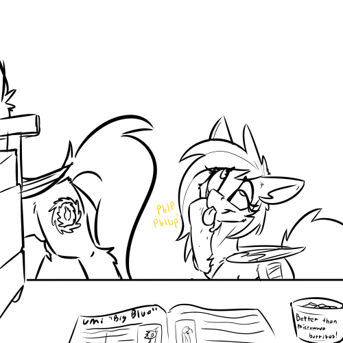 ralek-arts:  Sappy’s Sex Shop Shenanigans, featuring Umamistale and Silvia Windmane 