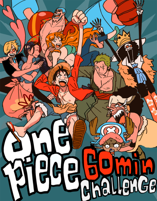 We made a One Piece 60min Challenge on twitter!:) Follow us and draw!!