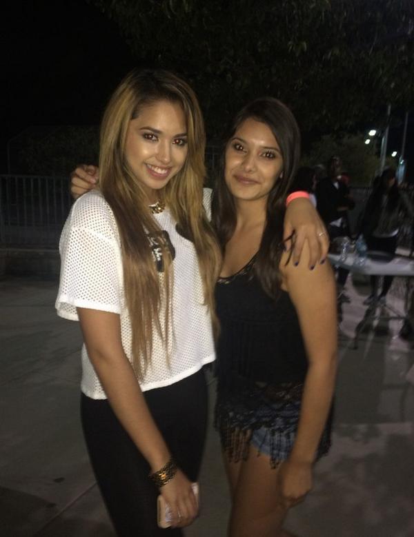jasminev-news:  July 19th: Jasmine with some fans at Chris Brown vs. Quincy game
