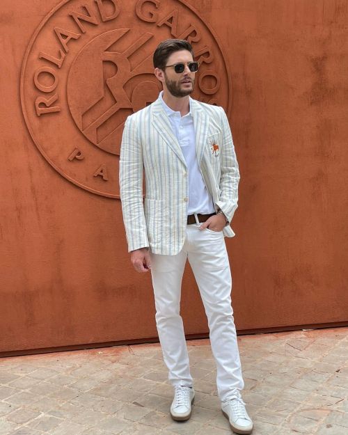 justjensenanddean:mwh512: Tennis Anyone? @jensenackles attends the @frenchopenlive styled by me