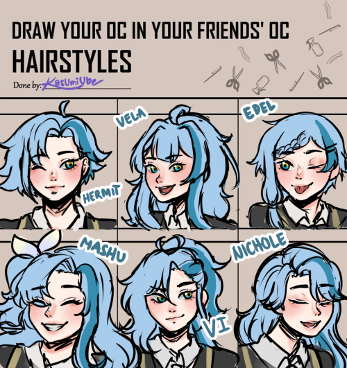 Yuube Yumi In Different Hairstyles!! I Asked My Moots In Fb To Comment Down Their OC's And Drew Yuube