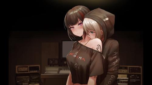 ✧･ﾟ: *✧ Neck Kissing ✧ *:･ﾟ✧♡ Characters ♡ : Ran Mitake♥ Moca Aoba♢ Anime ♢ : BanG Dream! 2nd Season