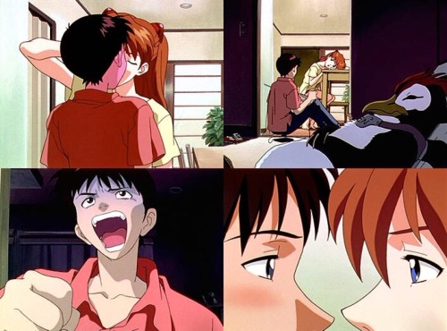 kingaragorn31:Shinji and Asuka’s kiss - End of Evangelion