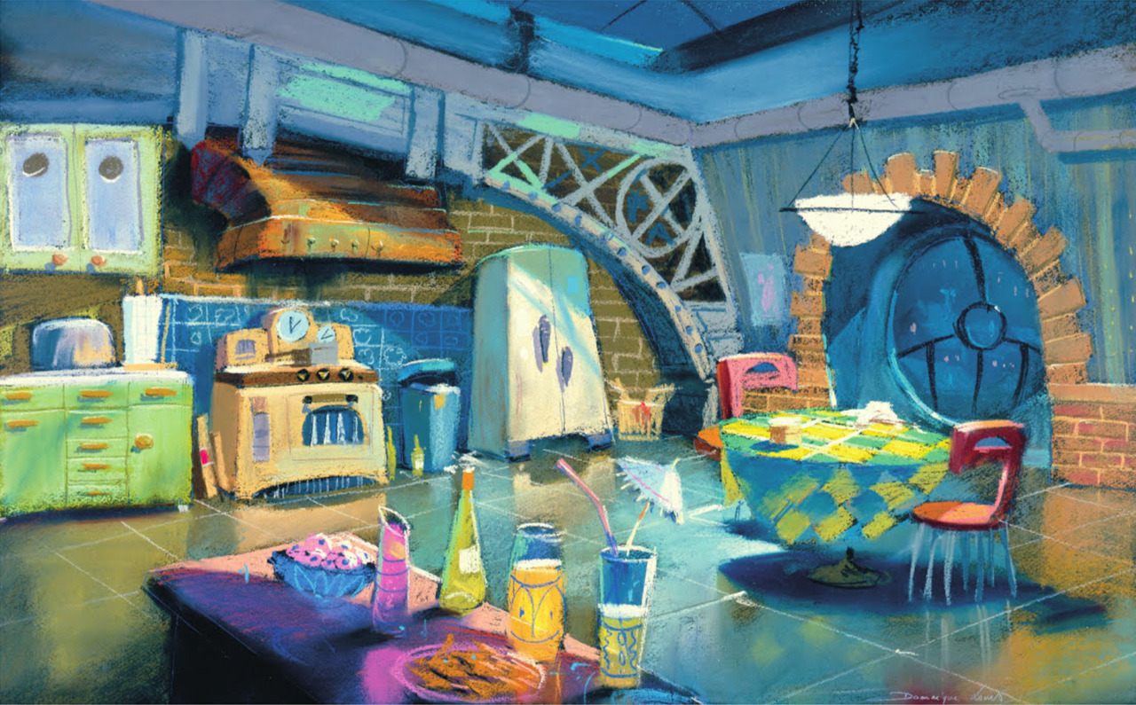 scurviesdisneyblog:Visual development for Monsters Inc. by Dominique Louis 