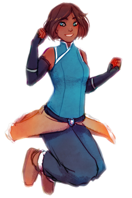 walkingnorth-art:  Quick short-haired Korra sketch.This is a thing I never knew how much I needed <3  > u< <3 <3 <3