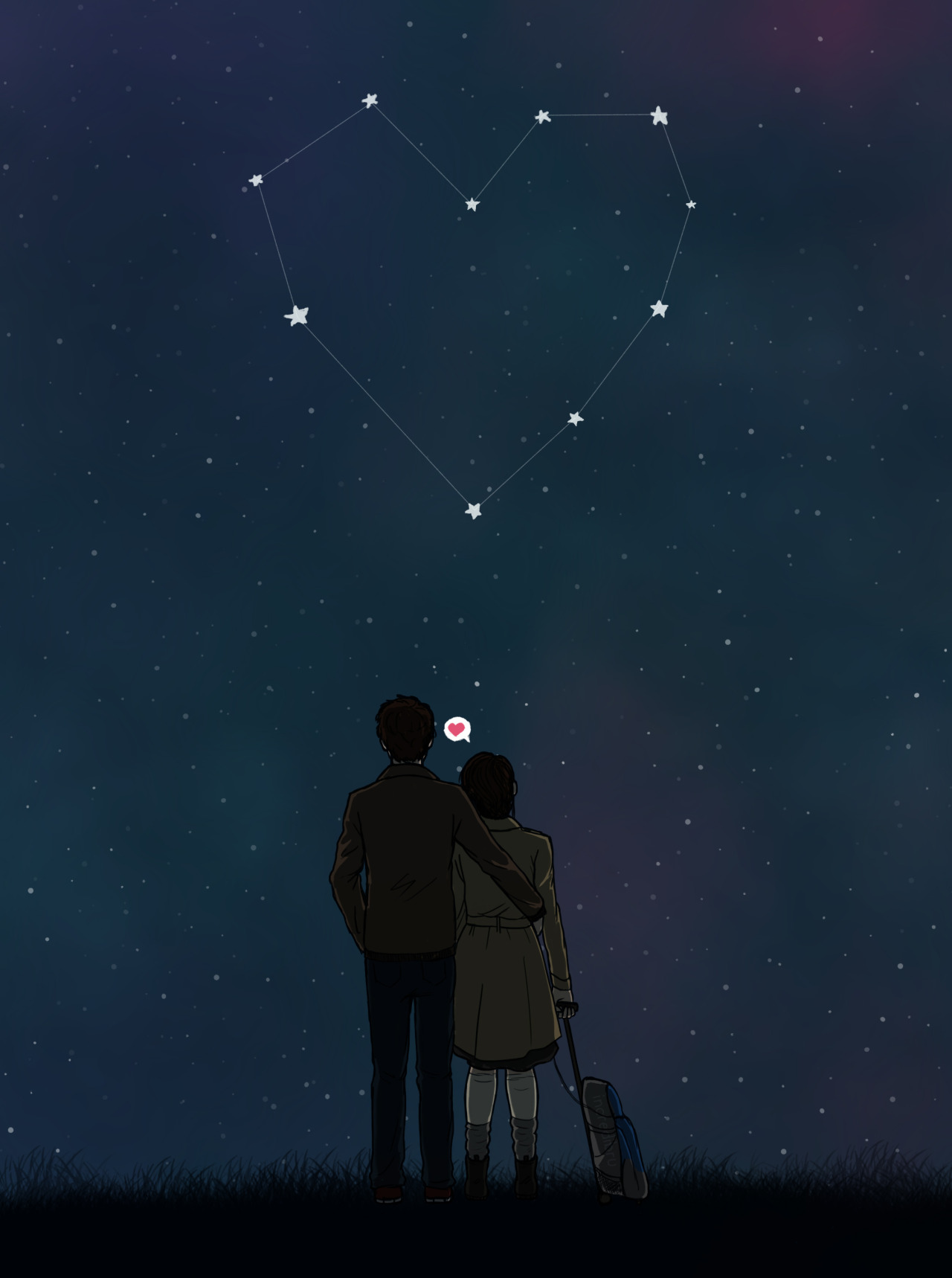 faultinourstarsmovie:  True love can move the stars. (Art by Nica G.)