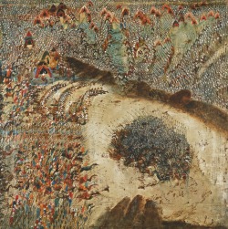 thunderstruck9:  Merab Abramishvili (Georgian, 1957-2006), Three Hundred Aragvians, 1993. Tempera on plywood, 74.5 x 74.5 cm. 
