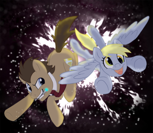 ask-dj-flutter-dash-and-vinyl:  Adventures of Docter whooves and Derpy hooves  <3