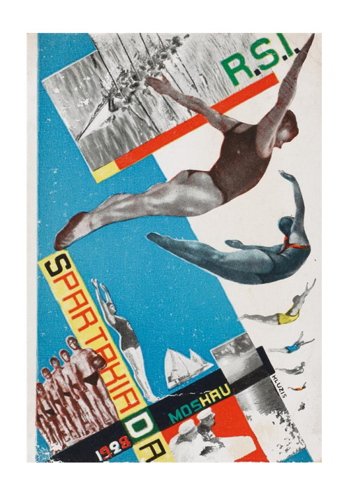 Gustav Klucis, postcards for Spartakiade Moskau, 1928. Vsesojuznaja Spartakiada. Via Venator Hanstei