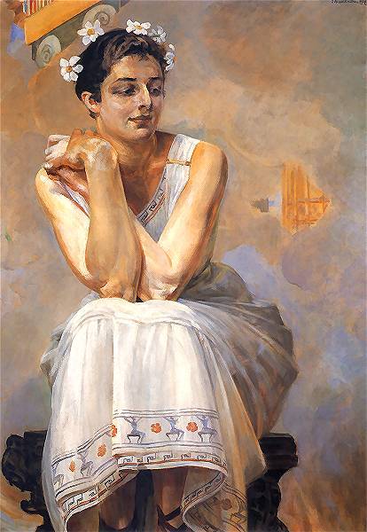 artist-malczewski: Pythia, 1917, Jacek MalczewskiMedium: oil,cardboard