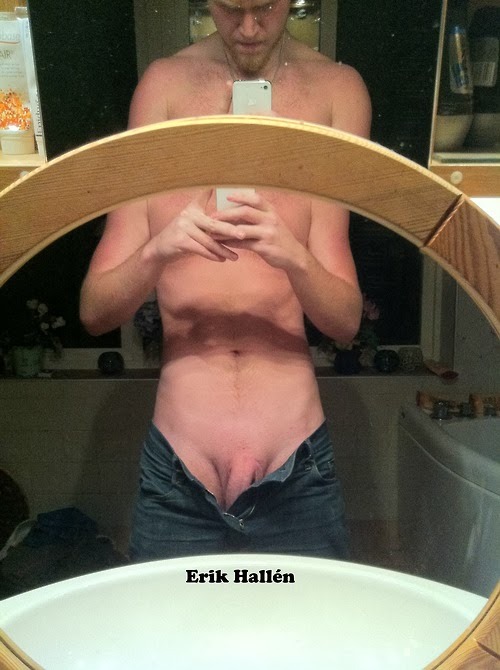 exposehimexposehim:  This cute Swede (Erik Hallén) can also be seen on YouTube, singing (but with clothes, sadly…) YouTube video He wants to be a musical star, by the way: Alingsås tidning. 