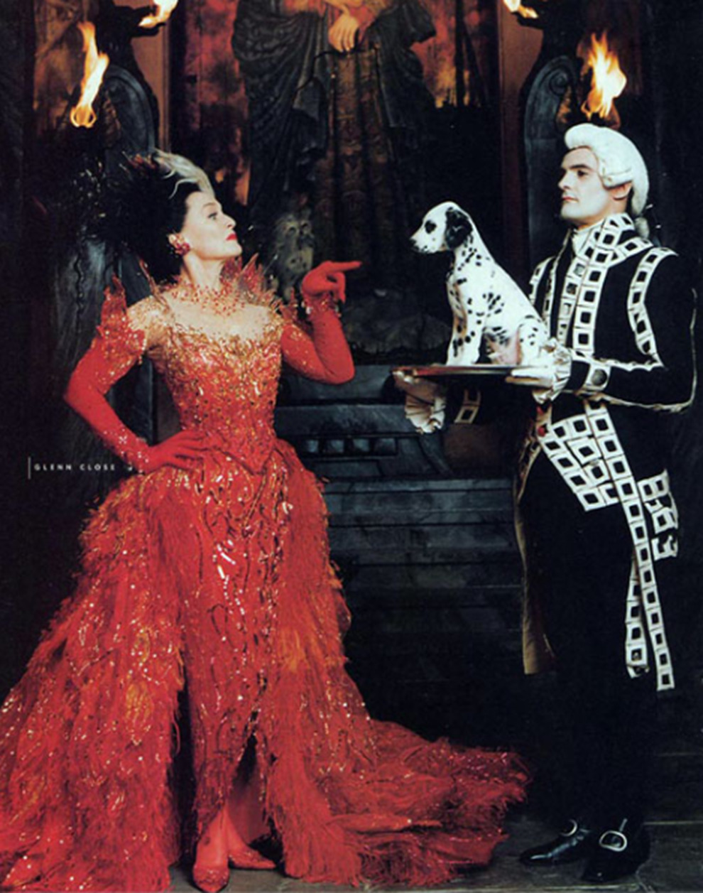 Glenn Close Cruella de Vil 102 Dalmatians flame dress