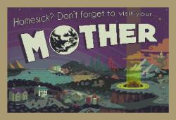 blogem:  I did a pixel postcard of one of my favorite games, #earthbound,  for the @iam8bit s #postcardsfromspace show! The show is tonight, stop by if you are in LA 