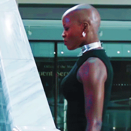 womenofmcu:Ayo smiling in Black Panther deleted scene (x)