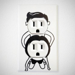 dailycoolgadgets:  Naughty Outlet Cover Decal This wall decal comes pre-spaced on application tape with instructions to make installation quick and easy. Items are also available additional colors please email color you would like when ordering.