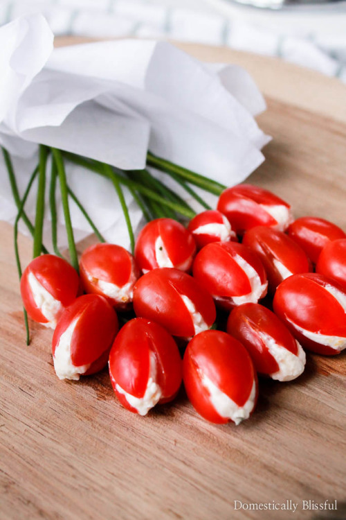DIY Tomato Tulip Bouquet This Cherry Tomato Tulip Bouquet is a bright & beautiful way to create 