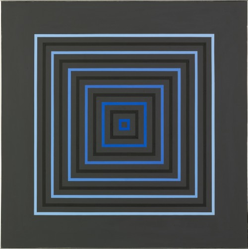 Mario Ballocco | Effetto spaziale in progressione di chiarezze di bluacrylic on canvas50 x