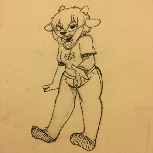 gibbleking:I wanted to practice a new pen I brought so I drew Lammy.