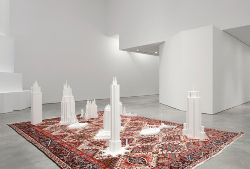 ryanpanos:Carpet Pattern Skyscraper Sculptures by Babak Golkar via Designboomthe carpet skyscraper w