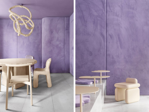 Krujok Cafe Interior Design by Eduard EremchukSpace was inspired by airy shapes of the donuts, melti