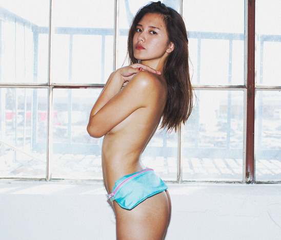 americanapparel:  Cassity and the Nylon Cordura Fanny Pack. May 2013. 