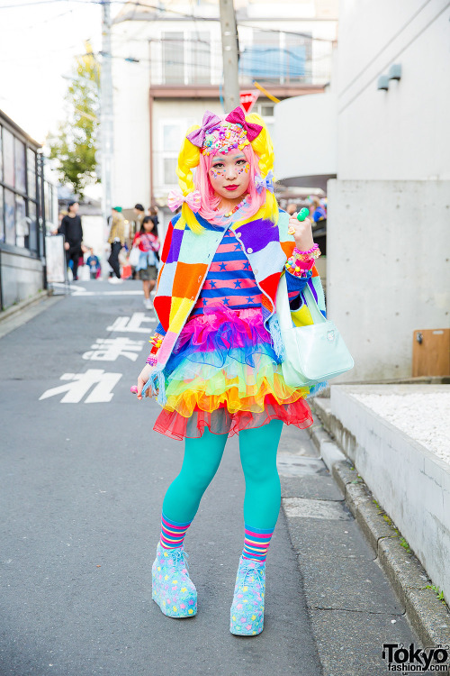 tokyo-fashion: 20-year-old Sasakure on the street in Harajuku wearing a decora look that features l