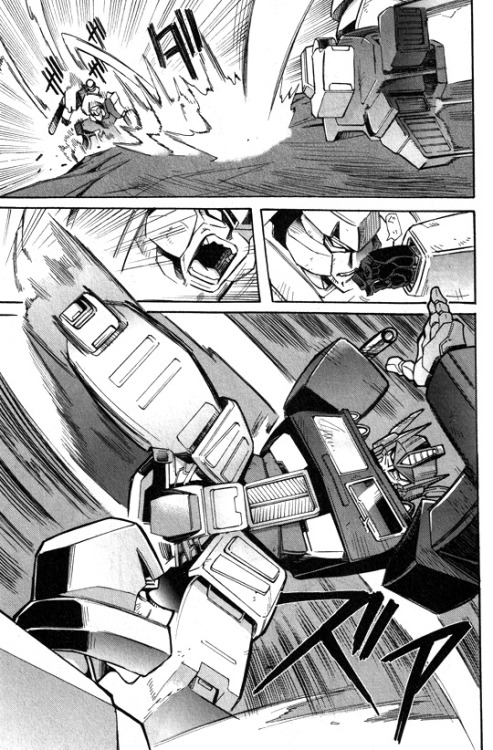 tfwiki:    Today’s aesthetic: Optimus Prime completely wrecking Megatron’s shit in these pages from Naoto Tsushima’s TRANSFORMERS: ALL SPARK manga. This might just be the biggest smackdown Prime’s ever laid on Megs outside of a live-action movie