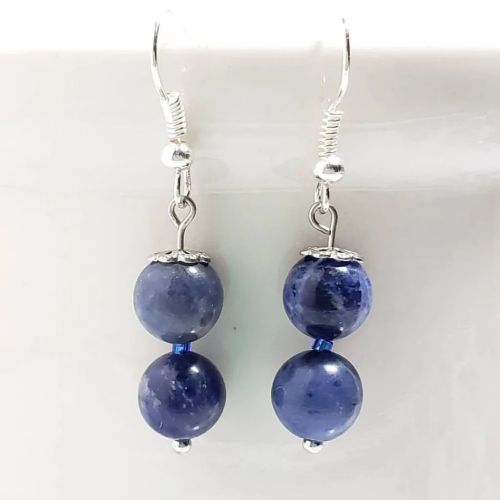 These earring make a great Mother&rsquo;s day gift! Now available in my #etsy shop: Blue sodalit