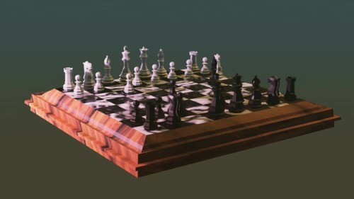 First multiple models piece in blender 2.8 . . . #chess #blender #learning3d #3dchess #3dking #evee 