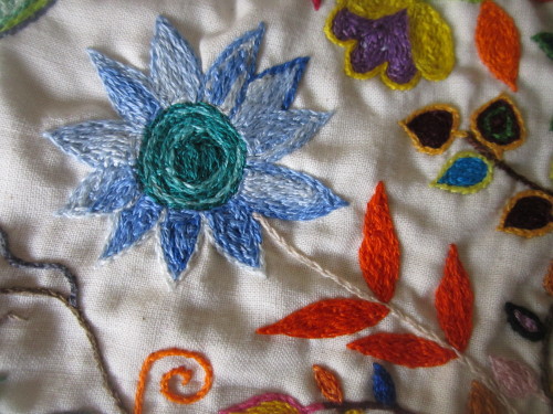 Details from the table runner I’m currently embroidering, Pt. 4