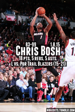 nbaedits:  Chris Bosh - 1.8.15 - L vs. Portland