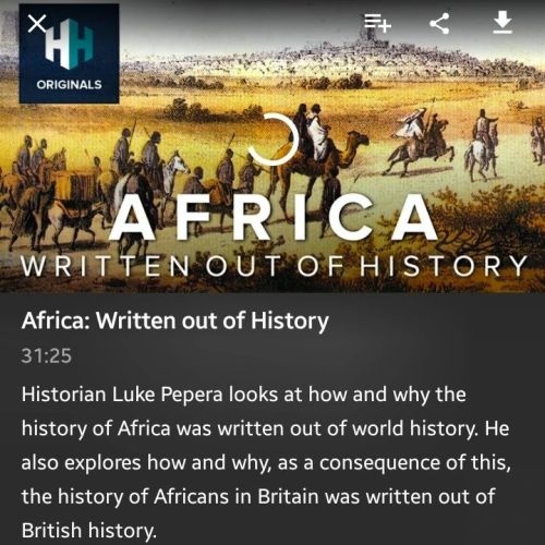 I’m watching some interesting history programming on @historyhit including the program Africa: