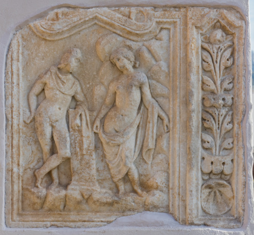 Roman tombstone depicting Perseus and Andromeda* Parish church of Saints Michael and George in Moosb