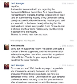odinsblog:teachers4bernie:A Bernie Sanders Supporter Confronted a Superdelegate — Then Leaked Their Private Conversation One superdelegate casually admitted to a Bernie Sanders supporter that she’ll vote to nominate Hillary Clinton, despite 81.6 percent