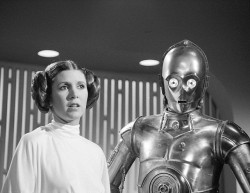 atomic-chronoscaph: Carrie Fisher and Anthony Daniels - The Star Wars Holiday Special (1978)