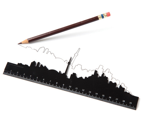 f-l-e-u-r-d-e-l-y-s:  Skyline Ruler by Shelly Freiman for Monkey Business  Twitter Use the straight side of the ruler for everyday measuring or take the scenic route when you have time to spare. The perfect gift to bring home from your travels. Made of