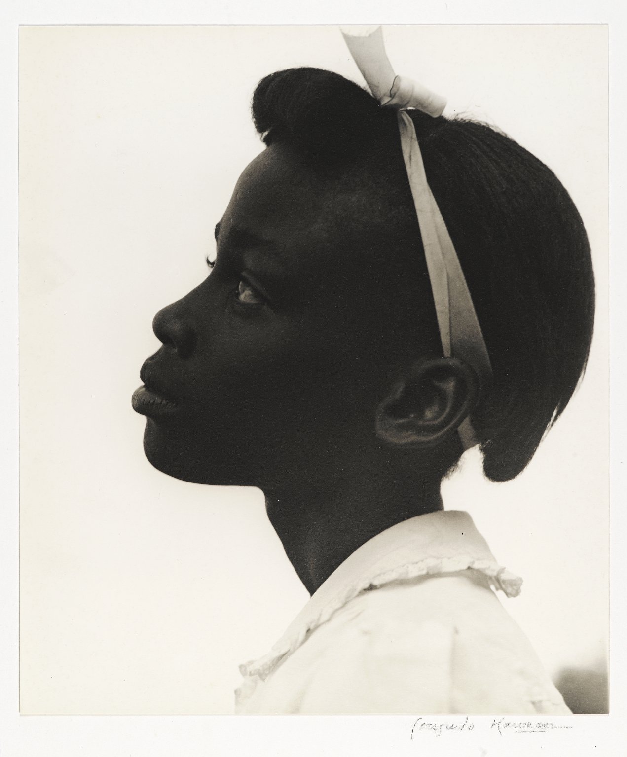 killerbeesting:  Consuelo Kanaga, Young girl in profile, 1948