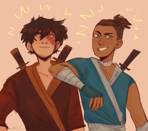 dotsz:cleaned up the boys from this sketch a bit + colored cause i liked it :-)