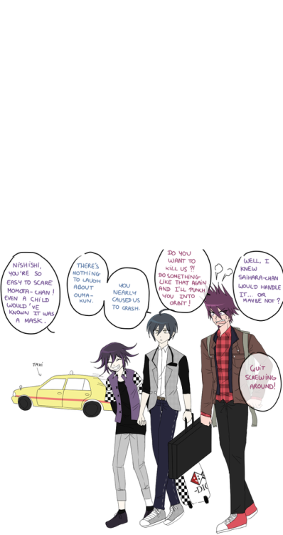 Saihara : Momota-kun is a good driver… when Ouma-kun isn’t around.