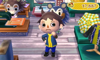 biv-e-ridge:this one’s a bit old, but here’s my Vault 101 Suit for Animal Crossing!