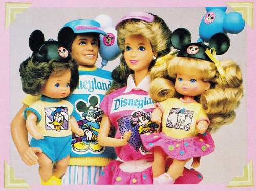 fyretrobarbie:The Heart Family visits Disneyland (1989)from Barbie Magazine 1990