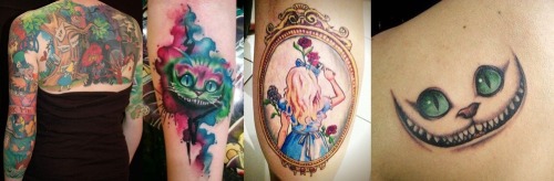 magicpotiondaily: Tattoos inspired in Alice in Wonderland ♥