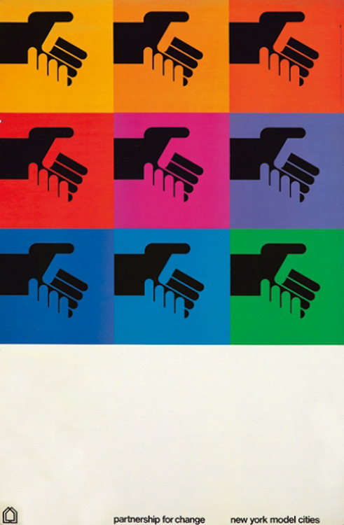 Tomoko Miho, poster for New York Model Cities, Partnership for Change, 1968. Source