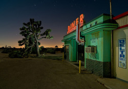 archatlas:  Road Trip by Noel Kerns     Noel Kerns is a Dallas-based photographer specializing in capturing Texas’ ghost towns, decommissioned military bases, and industrial abandonments at night. Growing up in the central Texas hill country, Kerns