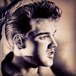 theelvisartist:  Peaceful Sunday hair #elvis @elvispresleyshair @official_elvis_presley @visitgraceland #art #sketchoftheday #elvisradio 