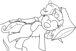 eightbithoof:  Sleepy Belle(( Just a lil’ line art. I hope everypony is having a great day! ))  x3