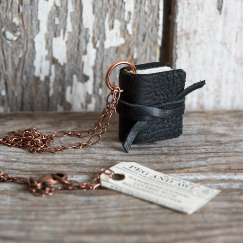 culturenlifestyle: Beautiful Coptic Journals &amp; Book Necklaces From Reclaimed Materials by Pe