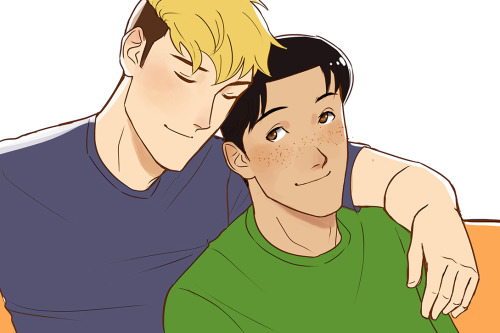 lazy-afternooner:  More fluffy college AU with some of your lovely suggestions. I am displeased with the inadequate amount of Marcos in pink.