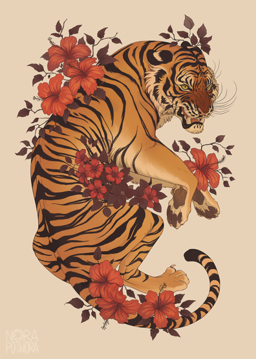 norapotwora:  Animal poster commission, this time the coolest big cat in the world!  EDIT: This artw